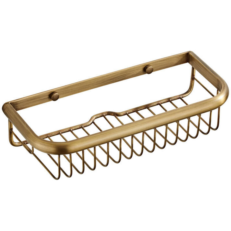 Panier de douche mural rectangulaire rétro antirouille, idéal pour ranger shampoing, après-shampoing et autres produits de salle de bain et de