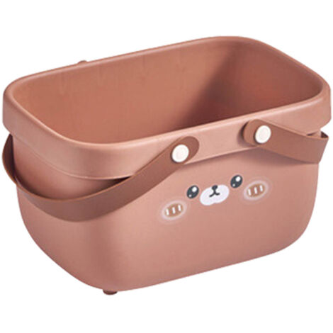 Panier de Douche Ourson, Grande Ouverture et Poignée Renforcée en PP Résistant, pour Salle de Bain, Famille et Camping