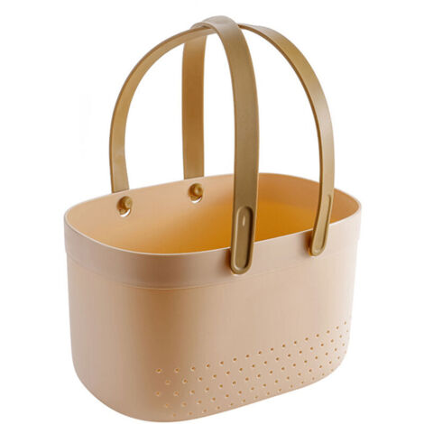 Panier de douche / panier de toilette portable – Grand format – Rose – Avec trous de ventilation