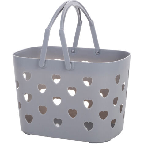 Panier de douche perforé pour salle de bain, organisateur de salle de bain grande capacité, bords lisses et poignée, douche portable-AquaForge