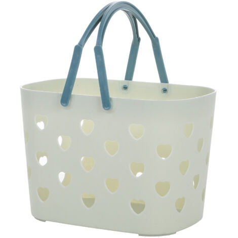 Panier de douche portable haut capacité, caddy de rangement pour bain polypropylène résistant avec bords lisses, drainage aéré