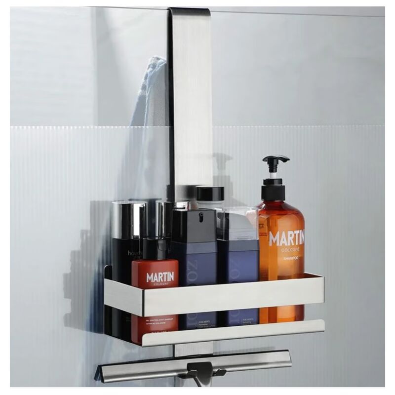 Panier de douche suspendu - Panier de douche en acier inoxydable, cabine de douche en verre suspendue, support de shampoing pour étagère de douche