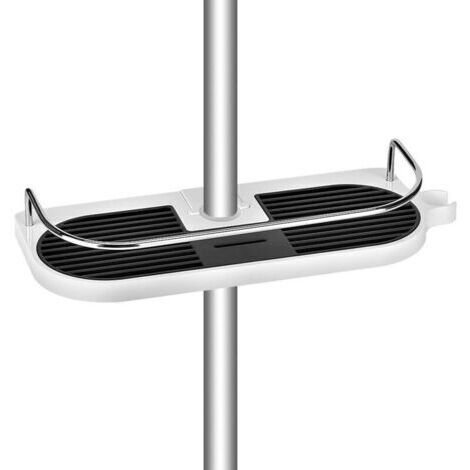 Panier de douche télescopique avec barre réglable, organisateur de salle de bain, porte-savon multifonctionnel pour ranger shampoing, lotion et savon, 1 crochet porte-serviettes inclus (barre de douch