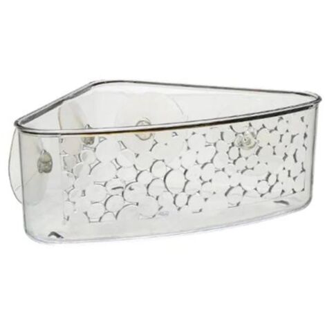 Panier De Douche Ventouse "galet" 23cm Transparent
