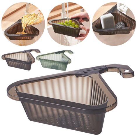Panier de filtre triangulaire multifonctionnel pour réservoir d'eau, support de suspension pour réservoir d'eau, panier de vidange en forme de cygne, écran de filtre pour réservoir d'eau (noir).