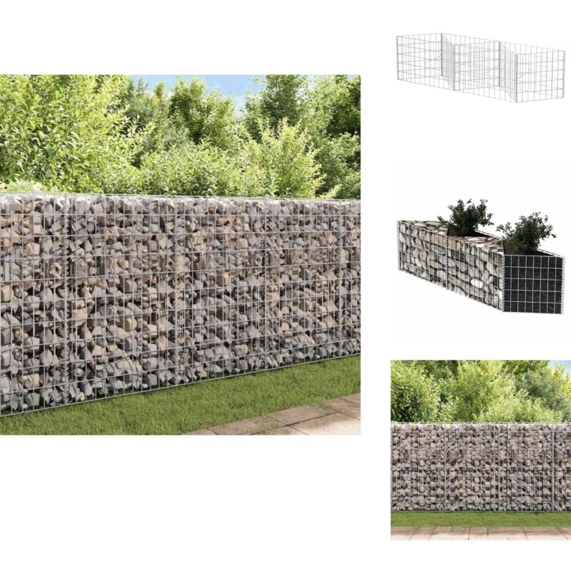 Panier de gabion Acier galvanisé 120x30x50 cm - Paniers De Gabions - Clôtures En Métal - Barriere Jardin - Décoration Jardin - Cloture Decorative