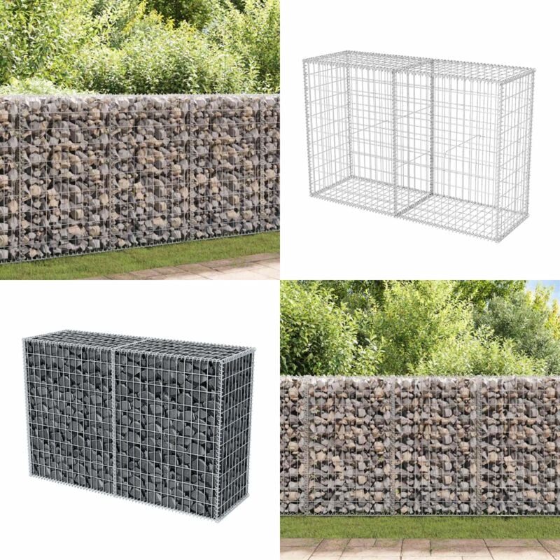 Panier de gabion Acier galvanisé 150x50x100 cm - Panneau De Cloture - Clôture Métallique - Clôture Rigide - Gabions - Brise Vue - Home & Living