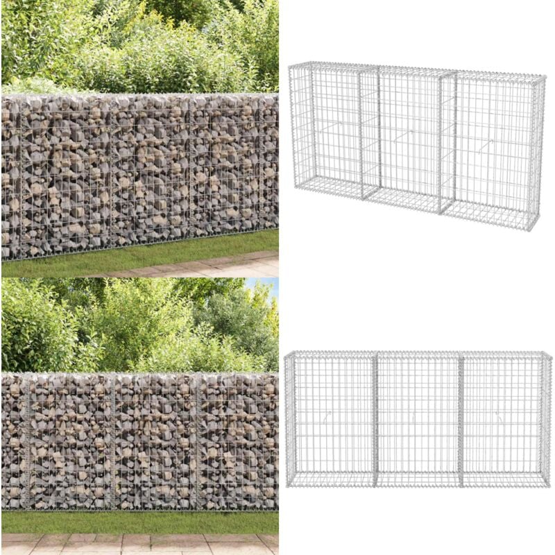 Panier de gabion Acier galvanisé 200x30x100 cm - Panneau De Cloture - Clôture Métallique - Mur De Soutènement - Jardiniere Gabion - Barriere De