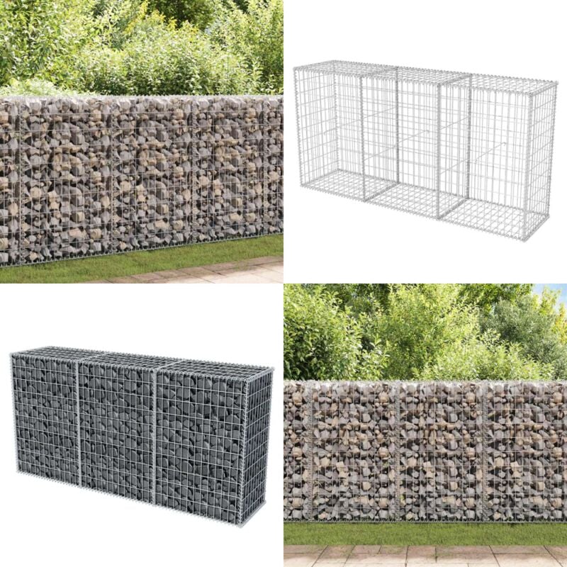 Panier de gabion Acier galvanisé 200x50x100 cm - Panneau De Cloture - Clôture Métallique - Clôture Rigide - Gabions - Décoration Extérieur - Home &