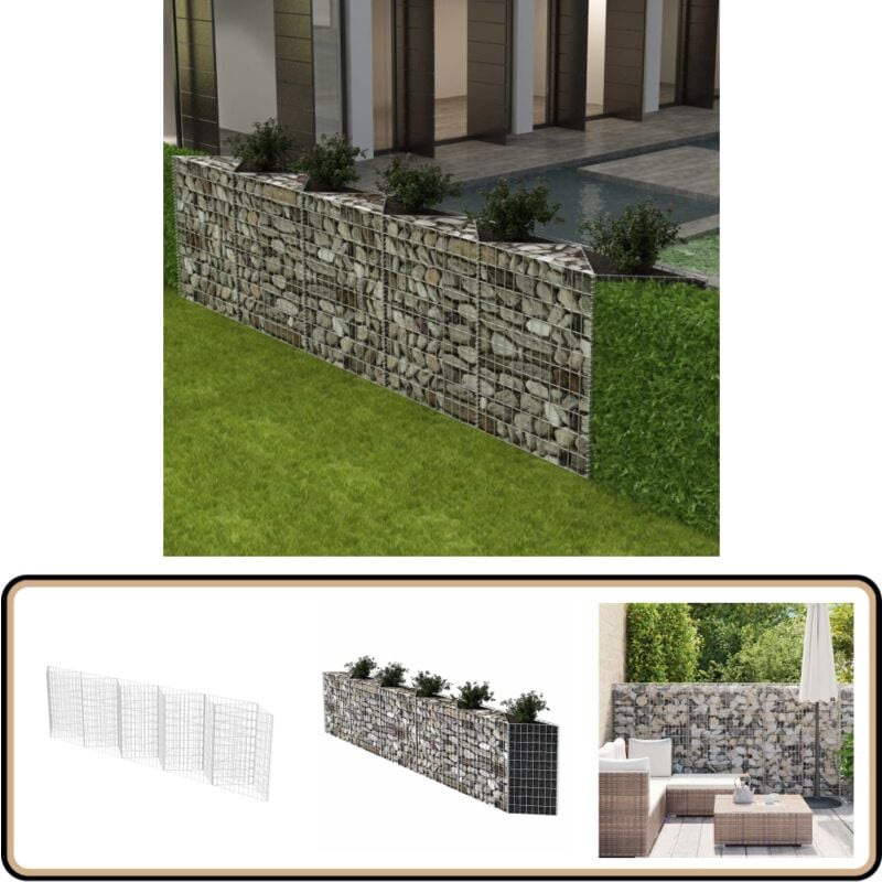 Vidaxl - Panier de gabion Acier galvanisé 300x30x100 cm - Paniers De Gabions - Clôture Métallique - Clôture En Acier - Barriere Jardin - Décoration