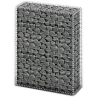 Panier de gabion avec couvercle Fil galvanisé 100 x 80 x 30 cm
