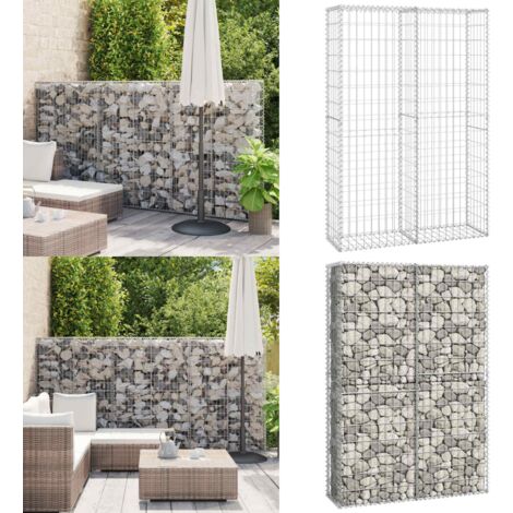Panier de gabion avec couvercle Fil galvanisé 150x100x30 cm - Panier De Gabion - Clôture Métallique - Mur De Soutènement - Décoration Extérieur - Jardin - Home & Living
