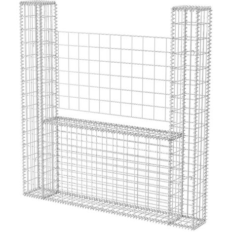 Panier de gabion Mur en gabion en forme de U Acier galvanisé 160x20x150 cm - Argent