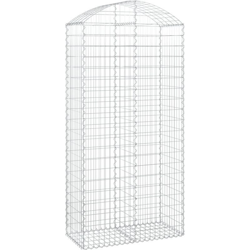 Panier de gabions arqué 100x50x200/220 cm Fer galvanisé