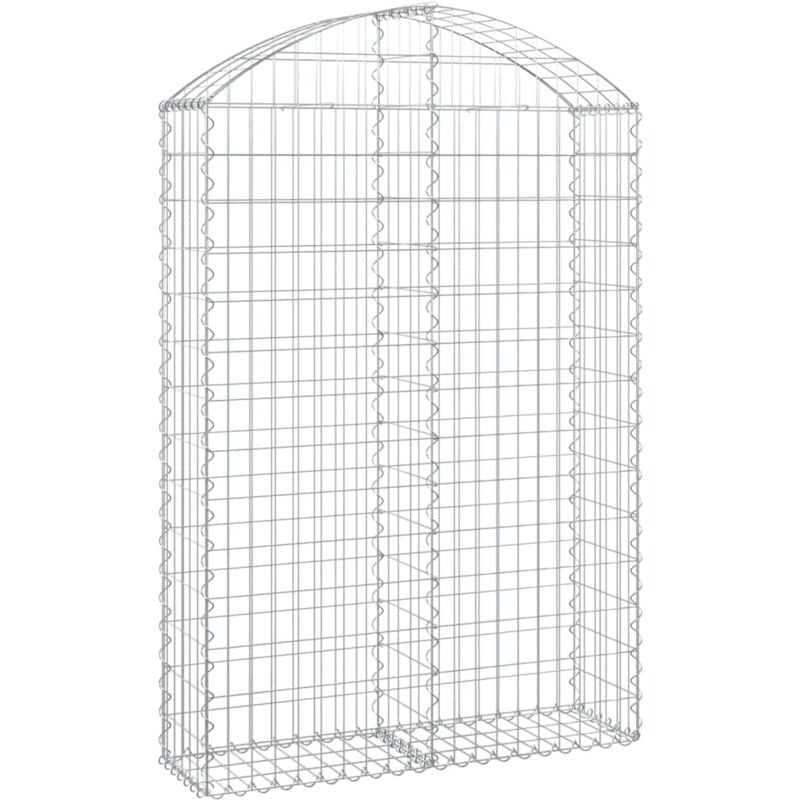 Panier de gabions arqué 100x30x140/160 cm Fer galvanisé