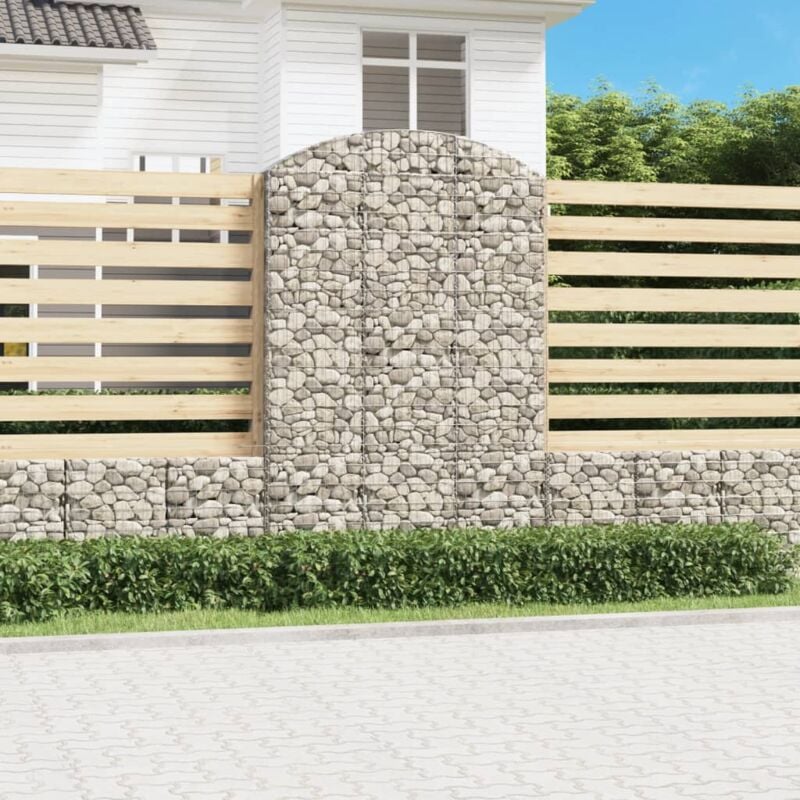 Vidaxl - Panier de gabions arqué 150x30x220/240 cm Fer galvanisé