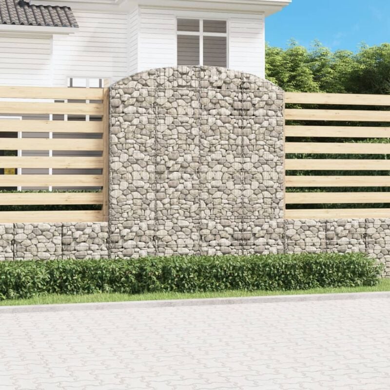 Panier de gabions arqué 200x30x220/240 cm Fer galvanisé vidaXL