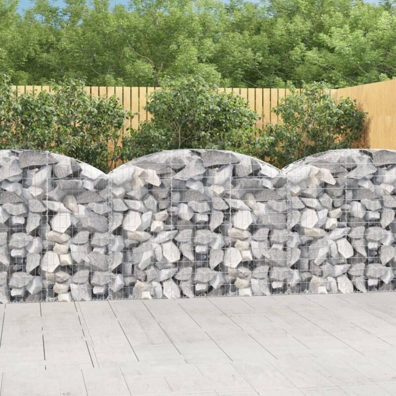 Panier de gabions arqué 150x50x100/120 cm Fer galvanisé Vidaxl