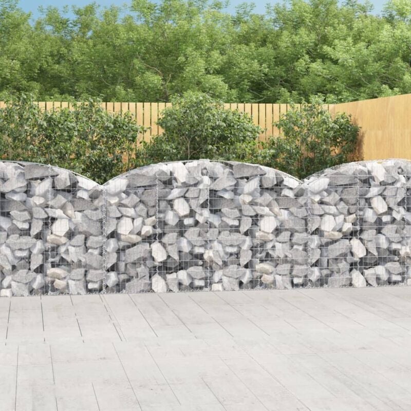 Panier de gabions arqué 200x50x100/120 cm Fer galvanisé vidaXL