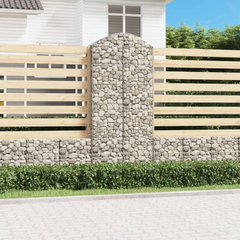 Panier de gabions arqué 100x50x220/240 cm Fer galvanisé vidaXL