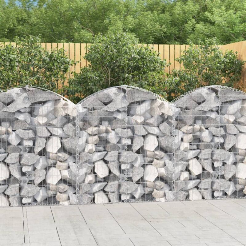 Panier de gabions arqué 100x30x100/120 cm Fer galvanisé Vidaxl