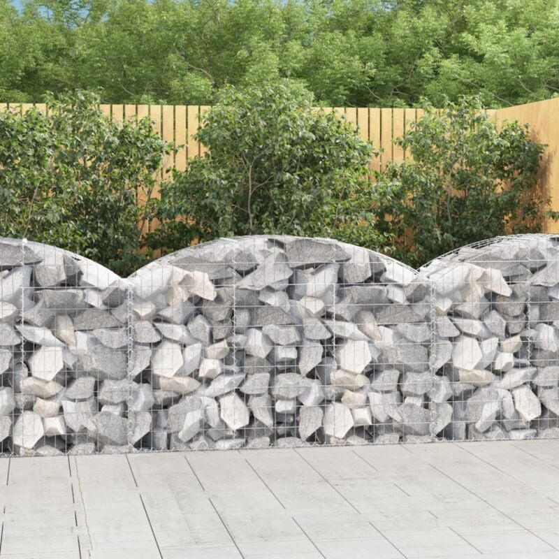 Panier de gabions arqué 150x50x80/100 cm Fer galvanisé vidaXL