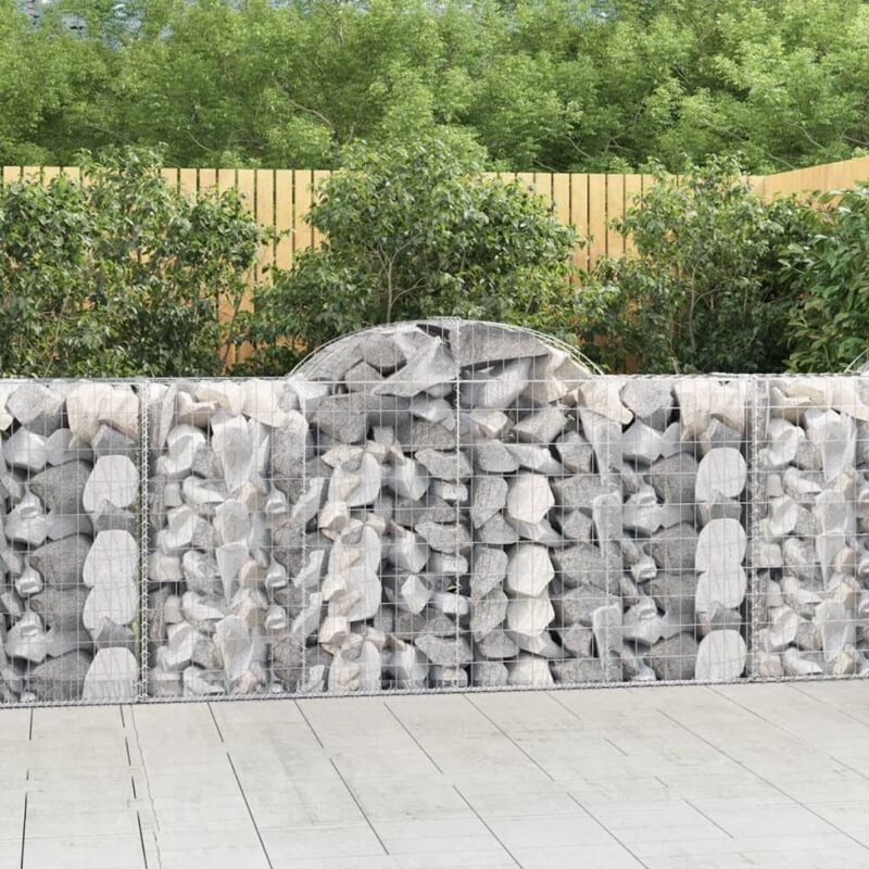 Vidaxl - Paniers à gabions arqués 2 pcs 200x50x100/120 cm fer galvanisé