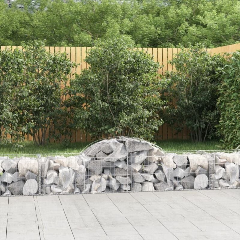 Panier de gabions arqué 200x50x40/60 cm Fer galvanisé vidaXL
