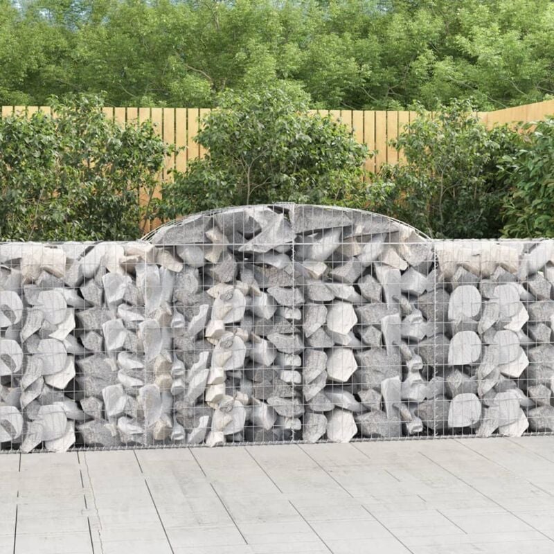 Panier de gabions arqué 300x50x100/120 cm Fer galvanisé Vidaxl