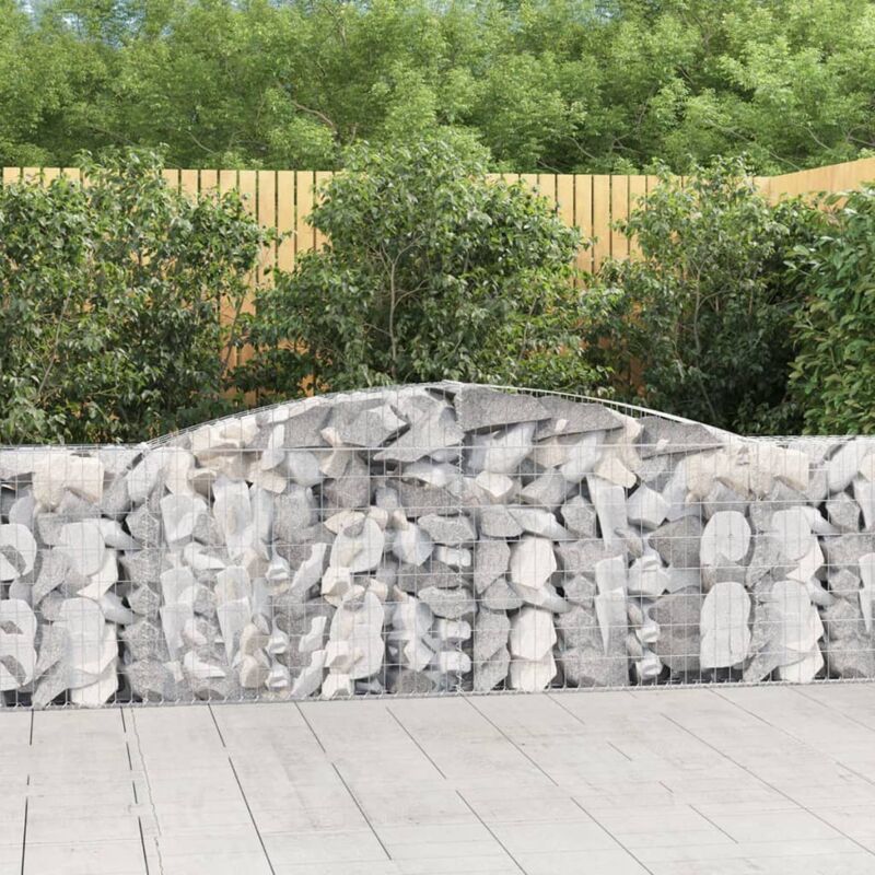 Panier de gabions arqué 400x30x100/120 cm Fer galvanisé Vidaxl