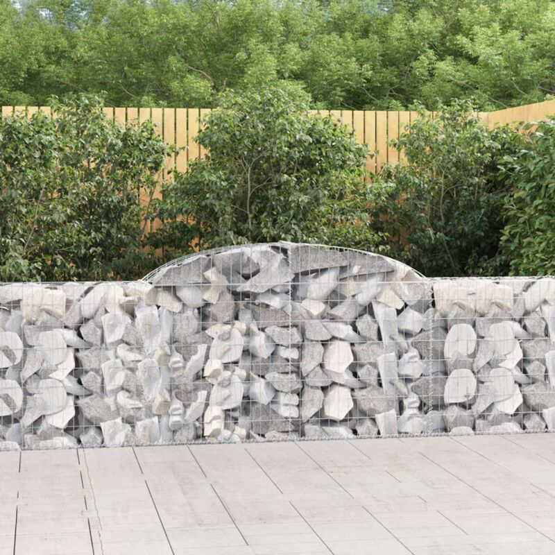 Panier de gabions arqué 300x30x80/100 cm Fer galvanisé Vidaxl