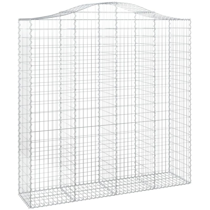 Panier de gabions arqué 200x50x200/220 cm Fer galvanisé - Vidaxl