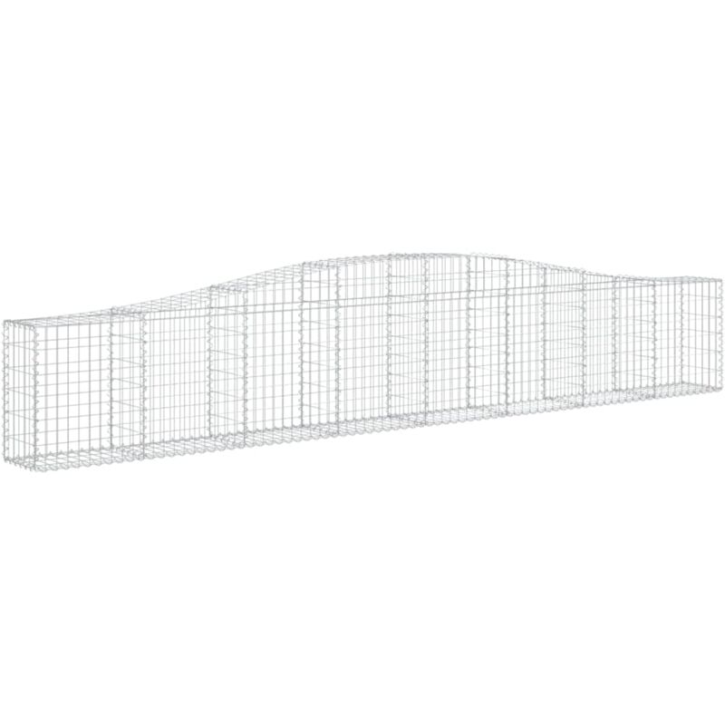 Vidaxl – Panier de gabions arqué 400x30x60/80 cm – Fer galvanisé résistant à la corrosion – Construction voûtée pour remplissage facile
