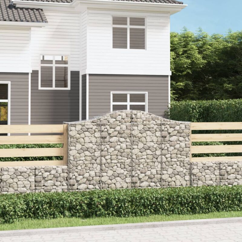 Panier de gabions arqué 200x50x140/160 cm Fer galvanisé vidaXL