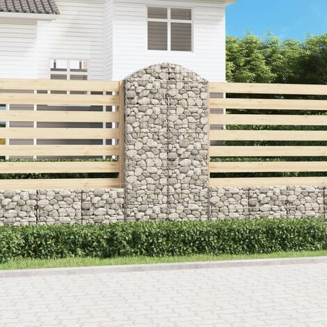 Panier de gabions arqué 100x30x200/220 cm Fer galvanisé