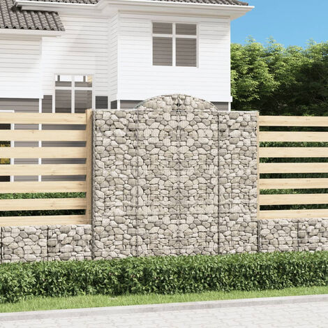 Panier de gabions arqué 200x50x200/220 cm Fer galvanisé