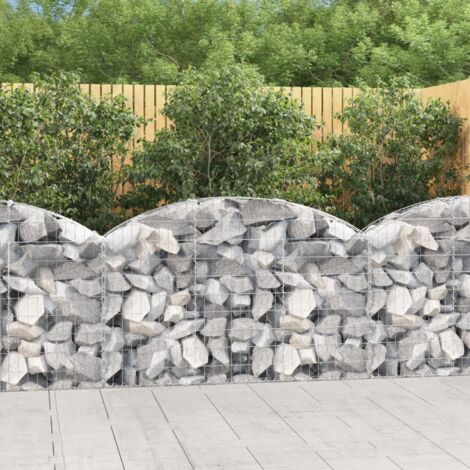 Panier de gabions arqué-Jardinière à gabion 150x30x80/100 cm Fer galvanisé