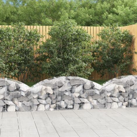 Panier de gabions arqué-Jardinière à gabion 150x50x40/60 cm Fer galvanisé