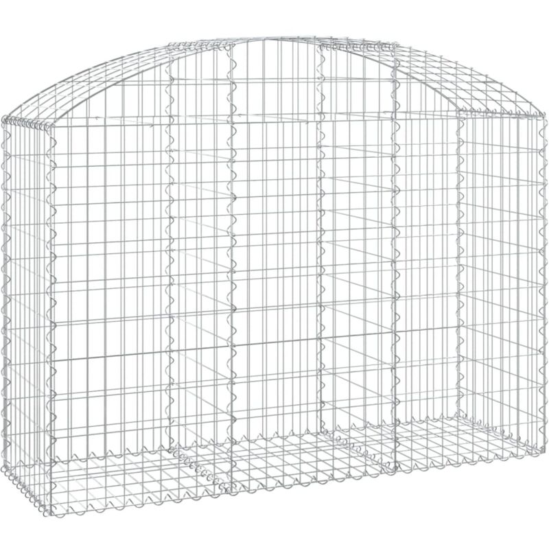Panier de gabions clôture cage mur de soutènement arqué 150 x 50 x 100/120 cm fer galvanisé Argent