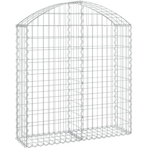 Panier de gabions，Clôture de jardin，Mur en Gabion arqué 100x30x100120 cm Fer galvanisé547083