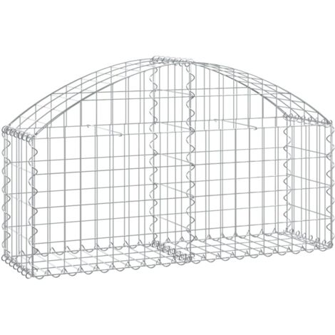 Panier de gabions,Clôture de jardin,Mur en Gabion arqué 100x30x4060 cm Fer galvanisé175354