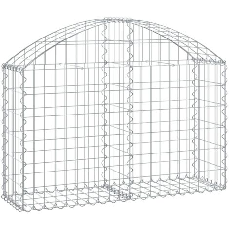 Panier de gabions,Clôture de jardin,Mur en Gabion arqué 100x30x6080 cm Fer galvanisé202791