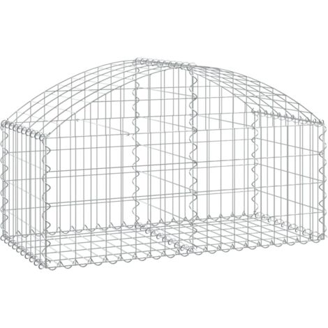 Panier de gabions,Clôture de jardin,Mur en Gabion arqué 100x50x4060 cm Fer galvanisé571238