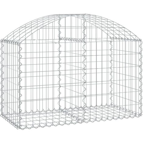 Panier de gabions,Clôture de jardin,Mur en Gabion arqué 100x50x6080 cm Fer galvanisé822213
