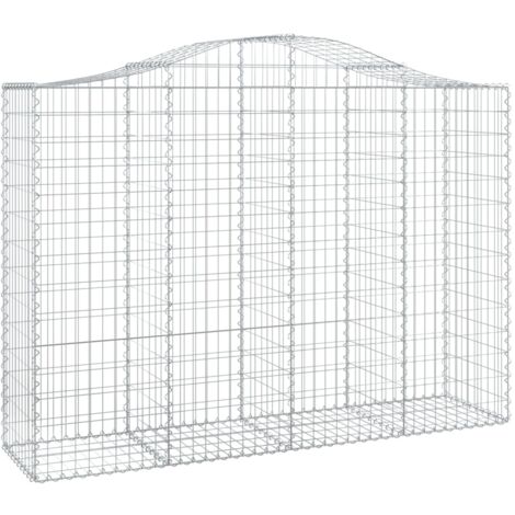 Panier de gabions,Clôture de jardin,Mur en Gabion arqué 200x50x140160 cm Fer galvanisé896403