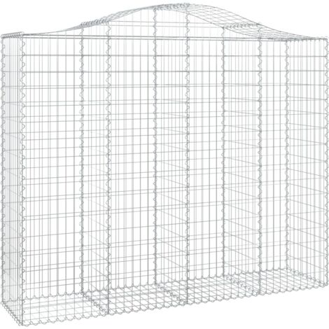 Panier de gabions，Clôture de jardin，Mur en Gabion arqué 200x50x160180 cm Fer galvanisé306568