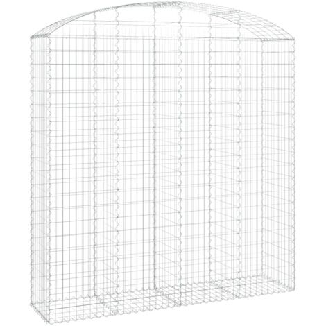 Panier de gabions，Clôture de jardin，Mur en Gabion arqué 200x50x200220 cm Fer galvanisé434996