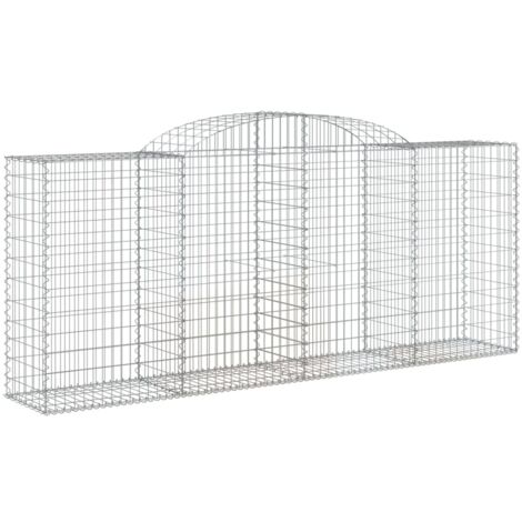 Panier de gabions,Clôture de jardin,Mur en Gabion arqué 300x50x120140 cm Fer galvanisé807835