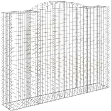 Panier de gabions，Clôture de jardin，Mur en Gabion arqué 300x50x220240 cm Fer galvanisé729144