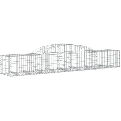 Panier de gabions，Clôture de jardin，Mur en Gabion arqué 300x50x4060 cm Fer galvanisé970180